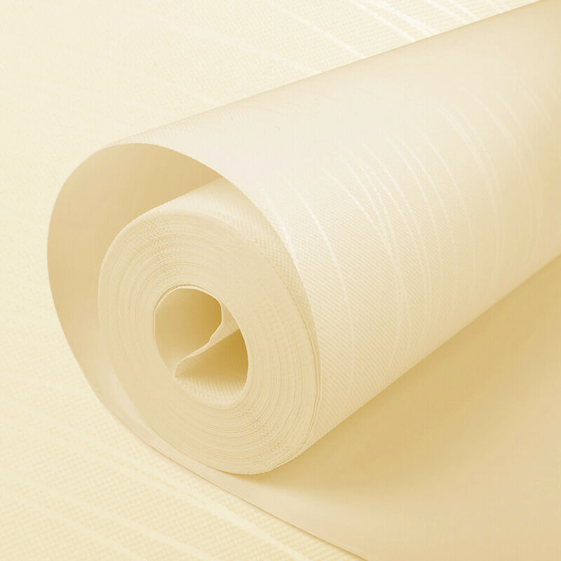 Beige Glitter Textured Wallpaper Non Woven Flocking Vertical Stripes Wallpaper