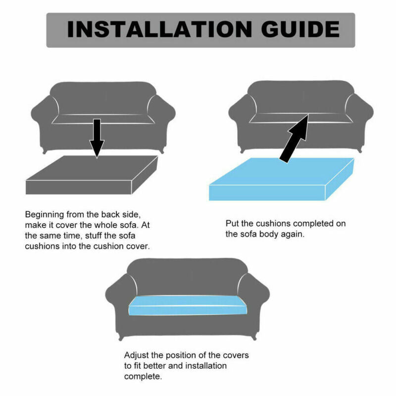 1-4 Seats Sofa Seat Cushion Covers Stretch Cushion Slipcovers Couch Protectors