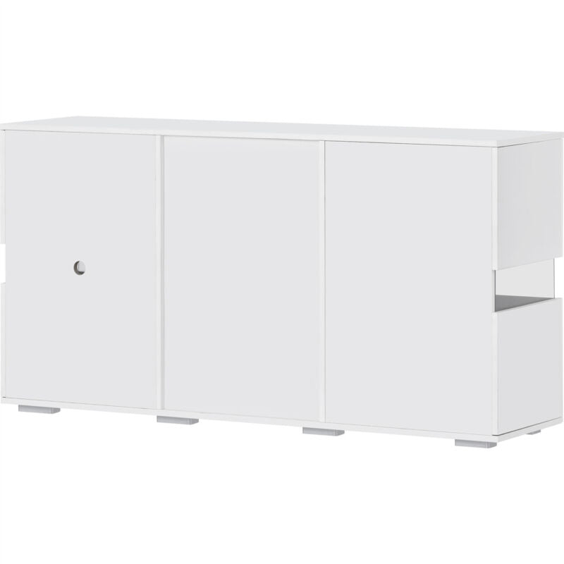 Modern Cabinet Cupboard Sideboard TV Unit High Gloss 2 Doors 4 Drawers With LED
