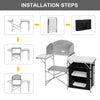 Outdoor Alu Camping Table Folding Storage Station Kitchen Cook Table with Bag