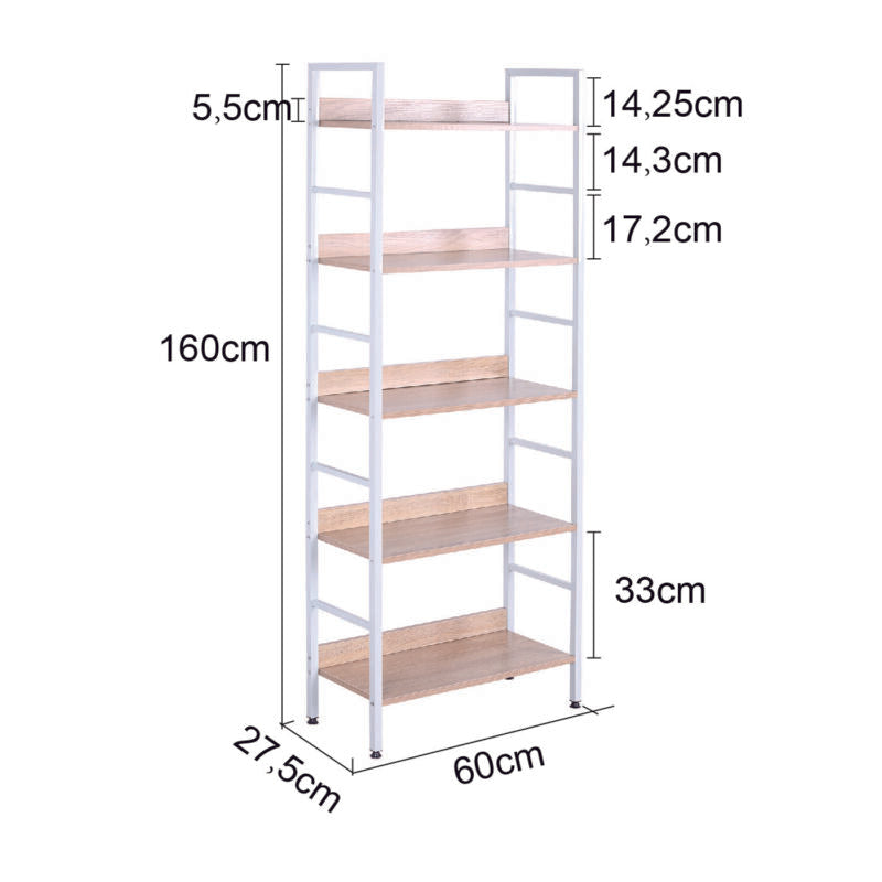 3/4/5 Tier Ladder Shelf Bookcase Storage Shelving Unit Corner Rack Display Stand