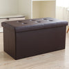 Faux Leather Folding Ottoman Storage Bench Perfect Toy and Shoes Living Room BN