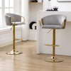 Bar Stools Set of 2 Dining Chair Swivel Velvet Bar Chair w/ Footrest Armrest QW