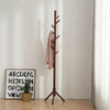 Beech Wooden Standing Coat Rack 8 Hooks Wood Tree Stand Coat Hat Handbag Rack