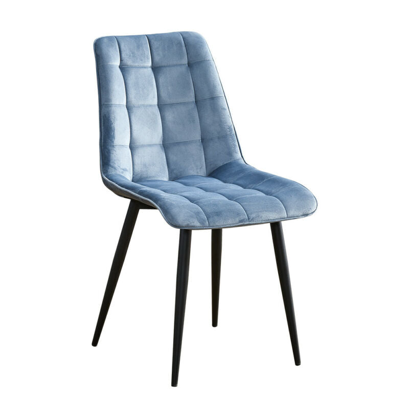 Set of 2 Dining Chair Velvet Soft Padded Seat and Backrest Metal Legs Kitchen