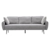 3 Seater Sofa Bed Grey Linen Fabric Living Room Couch Settee Large Cushion Seat