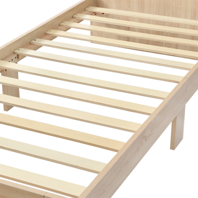 3ft Single Wooden Solid White Pine Kids Storage Bed Frame w/ Drawer and Shelves