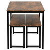 Dining Table 2 Bench Set Dinner Set Kitchen Dining Room Restaurant Rustic Brown