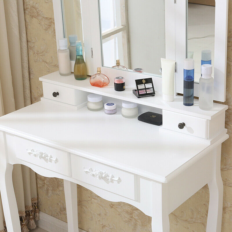 Modern Dressing Table Vanity Table Makeup Desk Dresser Set Home Bedroom Woman BN