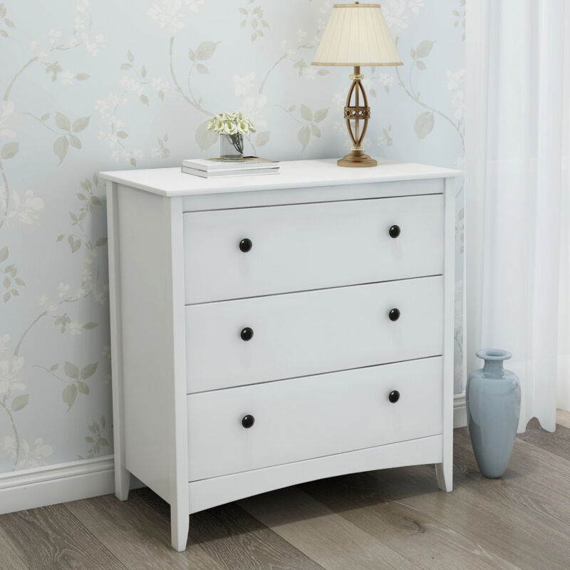 Modern Chest Of Drawers White Bedside Cabinet Wardrobe Bedroom Storage Furniture