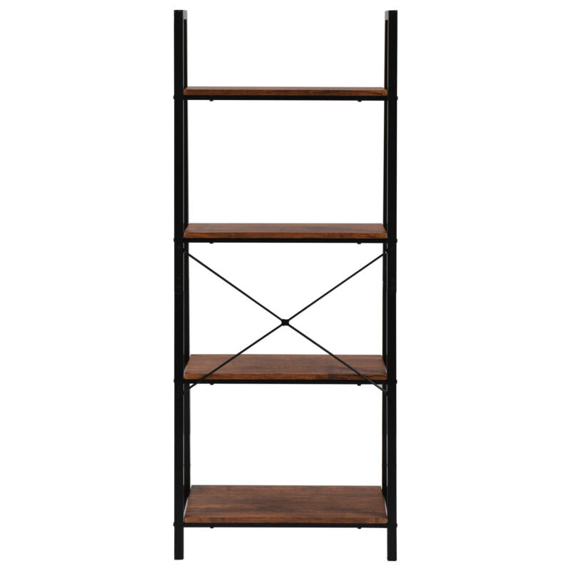 4Tier Ladder Shelf Bookcase Bookshelf Storage Rack Frame Shelves for Living Room