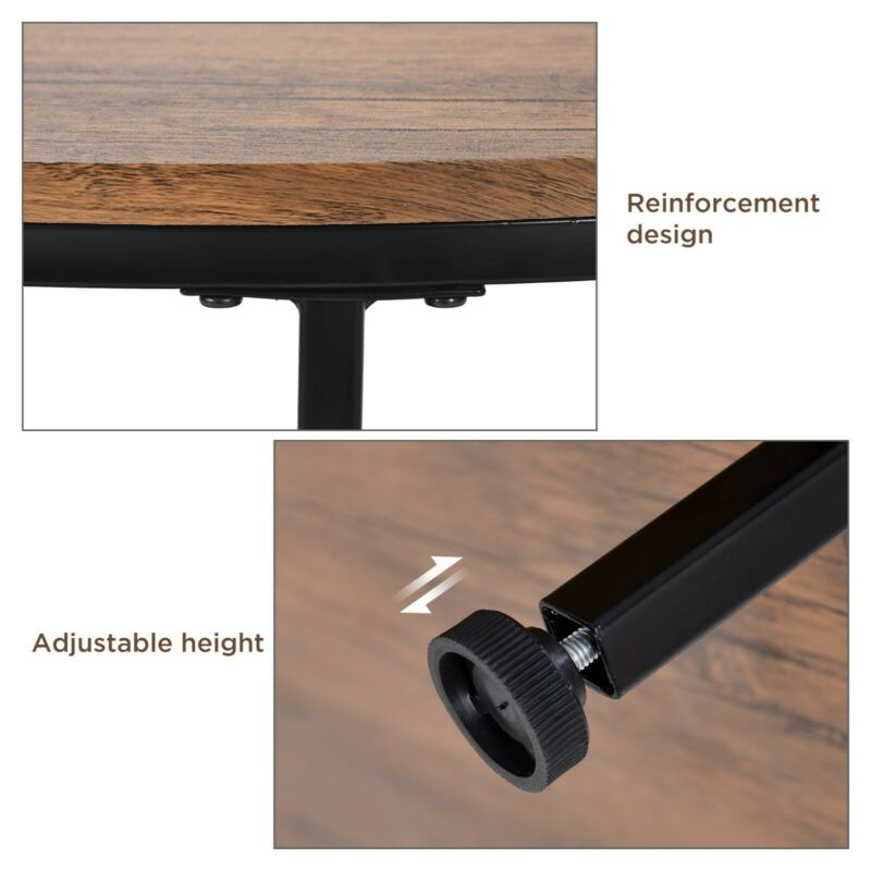 Round Coffee Table Sofa Table Cocktail Table with Storage Shelf for Living Room