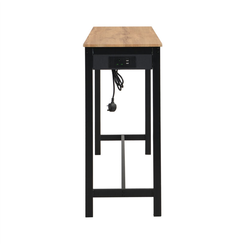 Dining Set Breakfast Bar Table and 3 Stools Industrial Kitchen Dining Room MA