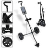 3 Wheel Golf Trolley - Manual Push / Pull Golf Cart Bag Holder Trolley (No Bag)