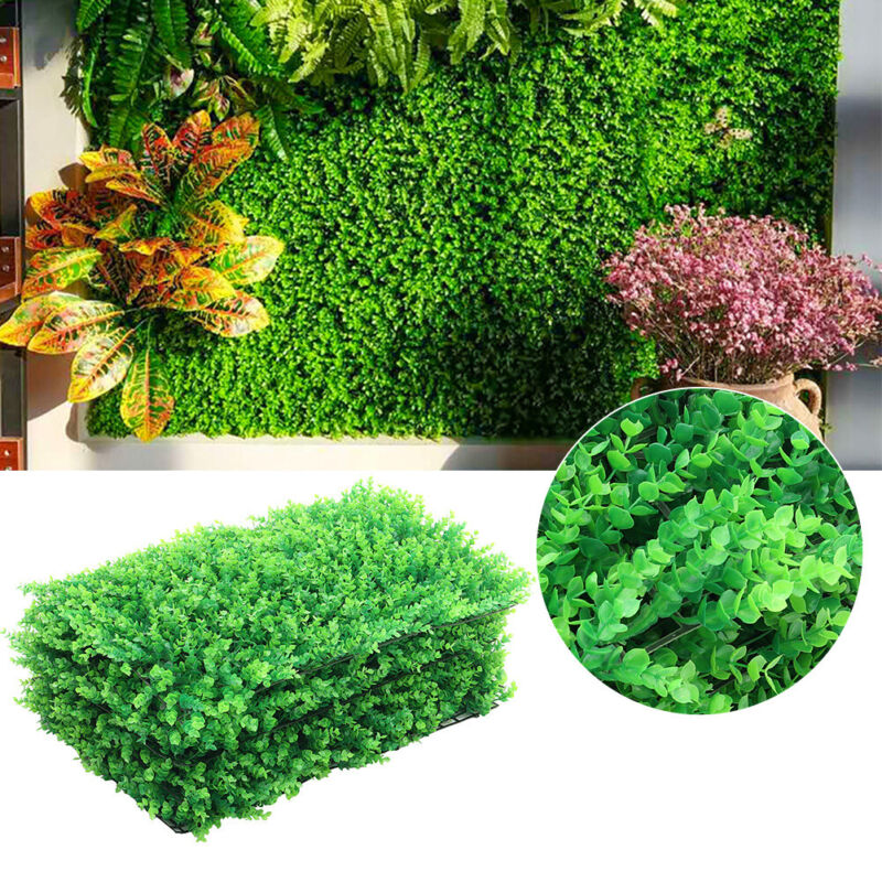 18 Pcs Artificial Plant Wall Fence Greenery Panel Decor Foliage Hedge Grass Mat