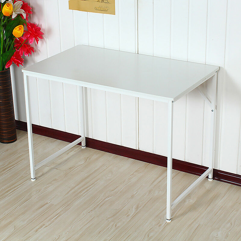 Computer Laptop Table Desk Wood Top Study Office Home Workstation Black/White