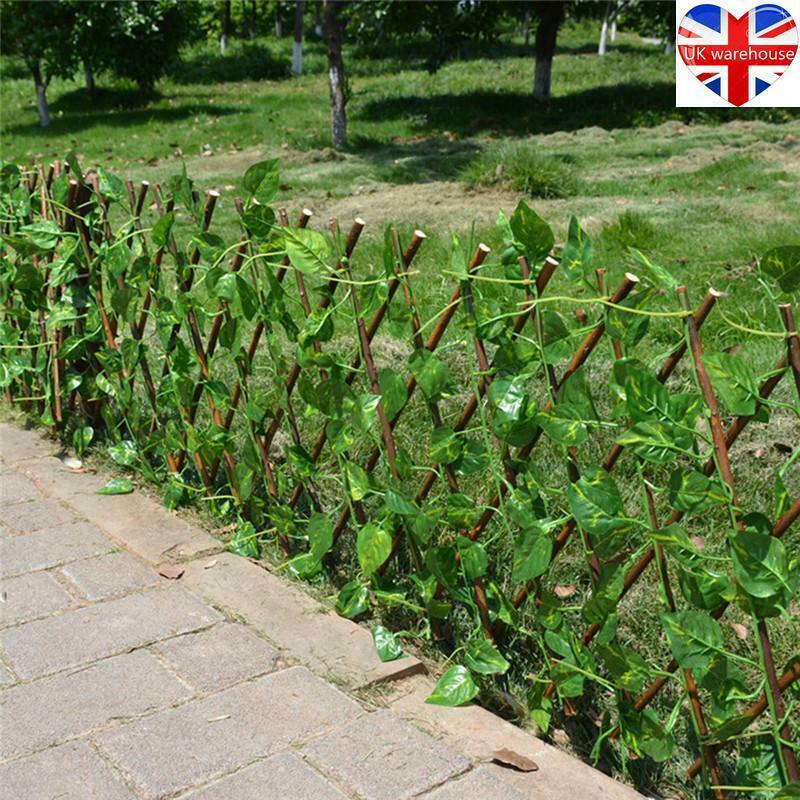 Garden Screening Expanding Trellis Fence Privacy Screen Artificial Ivy Leaves7