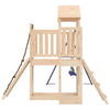 Playhouse with Climbing Wall Swings Solid Wood Pine R4C5