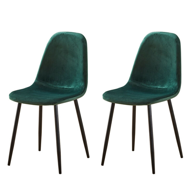 Set of 4 Velvet Dining Chairs Side Chairs Metal Legs Living Room Home Office BN