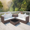 14 Pcs Rattan Garden Sofa Set Chairs Sofa Dining Table Storage Box Brown X9H8