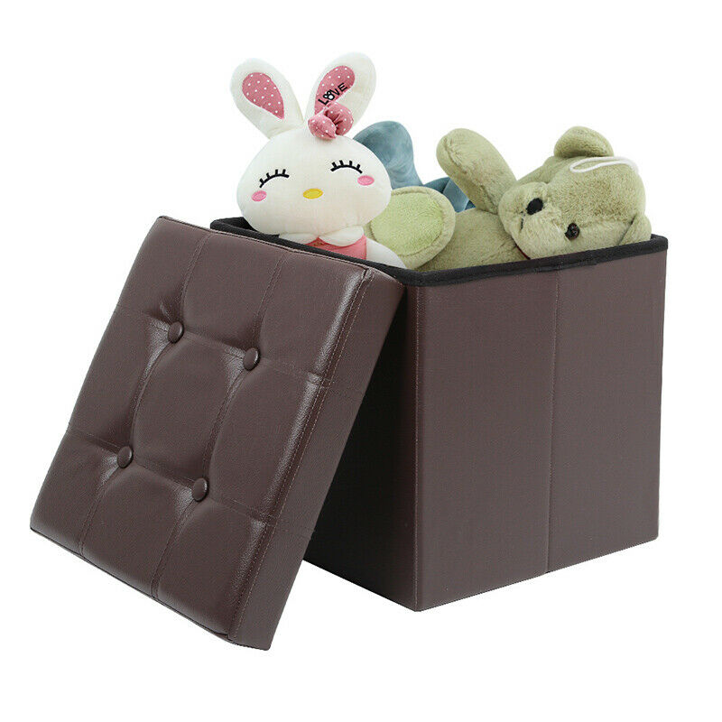 Ottoman Footstool Portable Seat Storage Chest Space-saving Cube Living Room Home