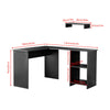 L-Shaped Computer Desk Corner PC Table Home Office with Shelves Large Space BN