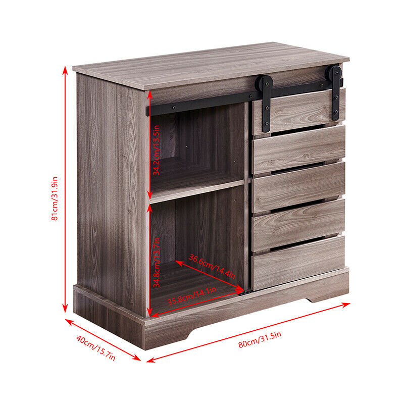 Sideboard Cupboard Display Storage Unit Cabinet with Shelf Half Door Hallway BN