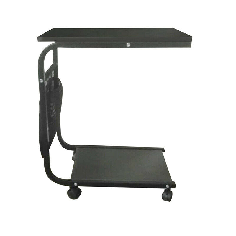 Mobile Sofa Bed Side Table End Table Coffee Tray Book Stand Black Walnut Home BN