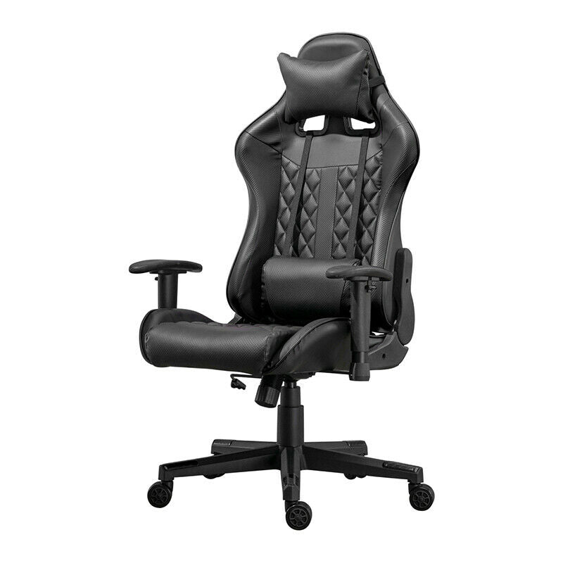 Black Racing Chair Gaming Chair Office Chair Headrest Lumbar Pillow Adjustable
