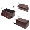 Faux Leather Folding Ottoman Storage Bench Perfect Toy and Shoes Living Room BN