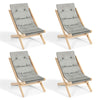 Foldable Beach Sling Chair Outdoor Garden Adjustable Lounging Chair with Cushion