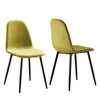Set of 4 Velvet Dining Chairs Side Chairs Padded Living Room Home Office Yellow