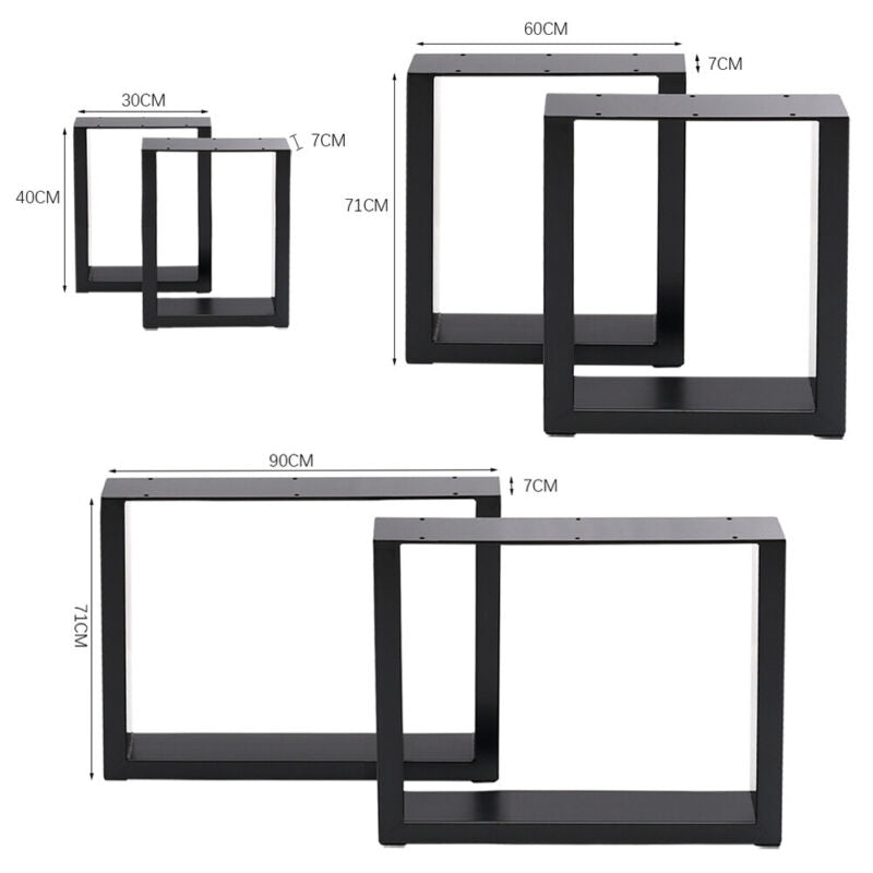 2PCS Industrial Steel Metal Furniture Table Leg Chair Desk Bench Box Shape Legs