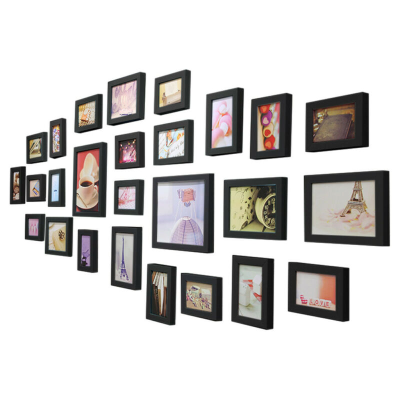 15pcs Wood Wooden Effect Multi Picture Photo Frames Collage Set Various Colors