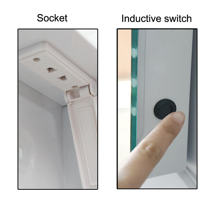 Bathroom Mirror Cabinet w/ Lights Demister Shaver Socket Motion Sensor Bluetooth