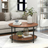 Round Coffee Table Sofa Table Cocktail Table with Storage Shelf for Living Room