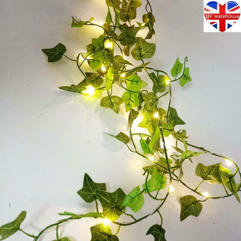 2M/10M LED Leaves Ivy Leaf Garland Fairy String Lights Party Garden Decor Lamp