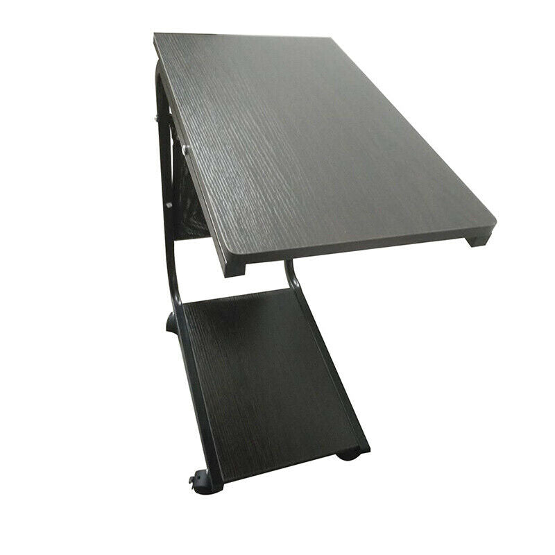 Mobile Sofa Bed Side Table End Table Coffee Tray Book Stand Black Walnut Home BN