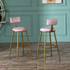 2x Velvet Bar Stools Bar Chairs Breakfast Dining Stools Office Bar Cafe Pink BN
