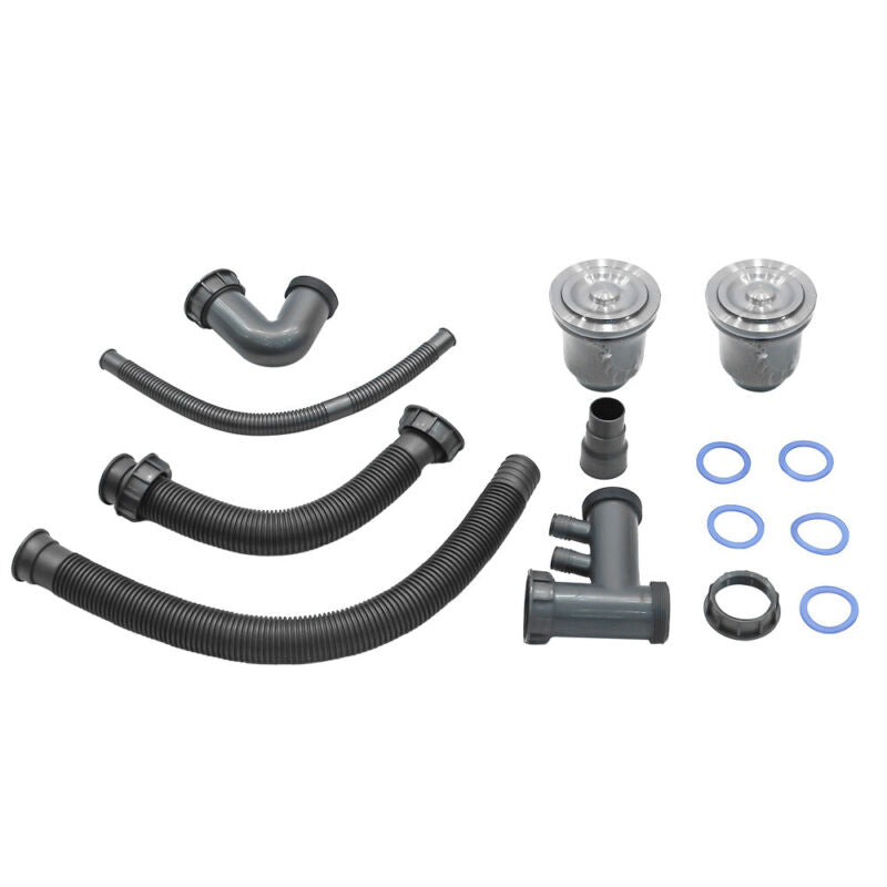 116cm Wide Stone Resin Kitchen Sink Two Extra Deep Bowls Basin Platform 2 Sinks