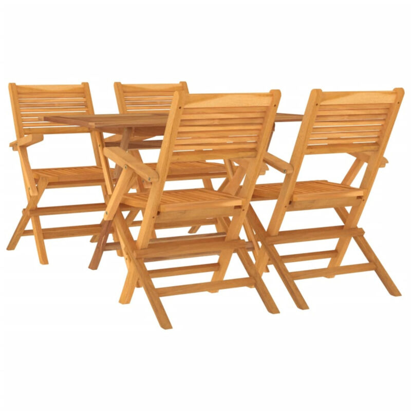 5 Piece Garden Dining Set Solid Wood Teak V5M8