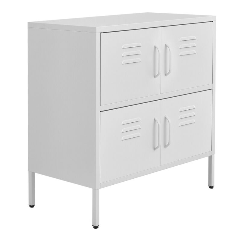 4 Doors Office Storage Cupboard Metal Filing Cabinet Furniture With 4 Shelves