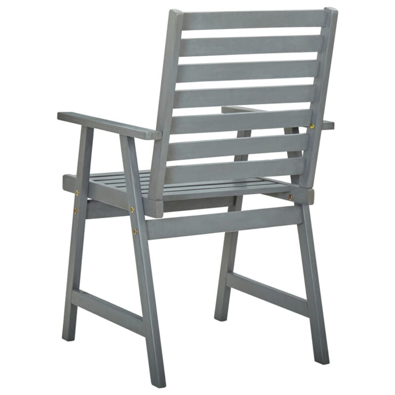 Outdoor Dining Chairs 6 pcs Grey Solid Acacia Wood I5Q7