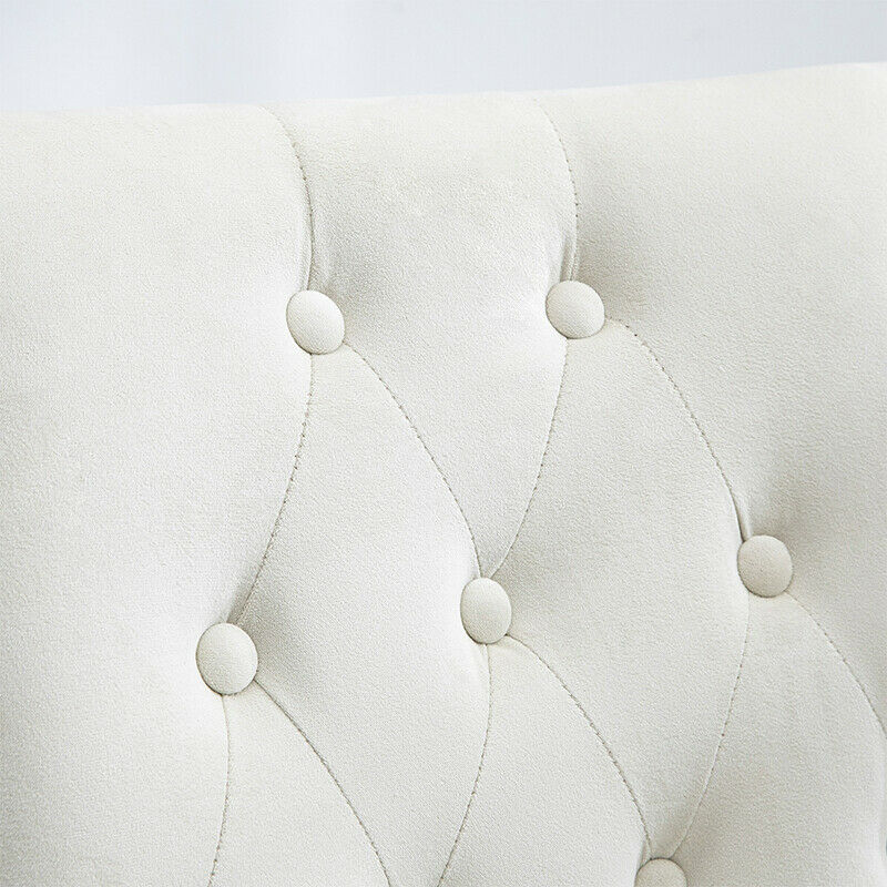 2x Velvet Dining Chairs Button Tufted with Rivets Knocker Lounge Chair Home BN