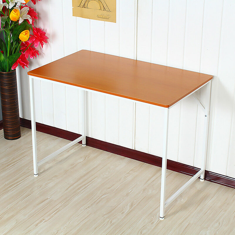 Computer Laptop Table Desk Wood Top Study Office Home Workstation Black/White