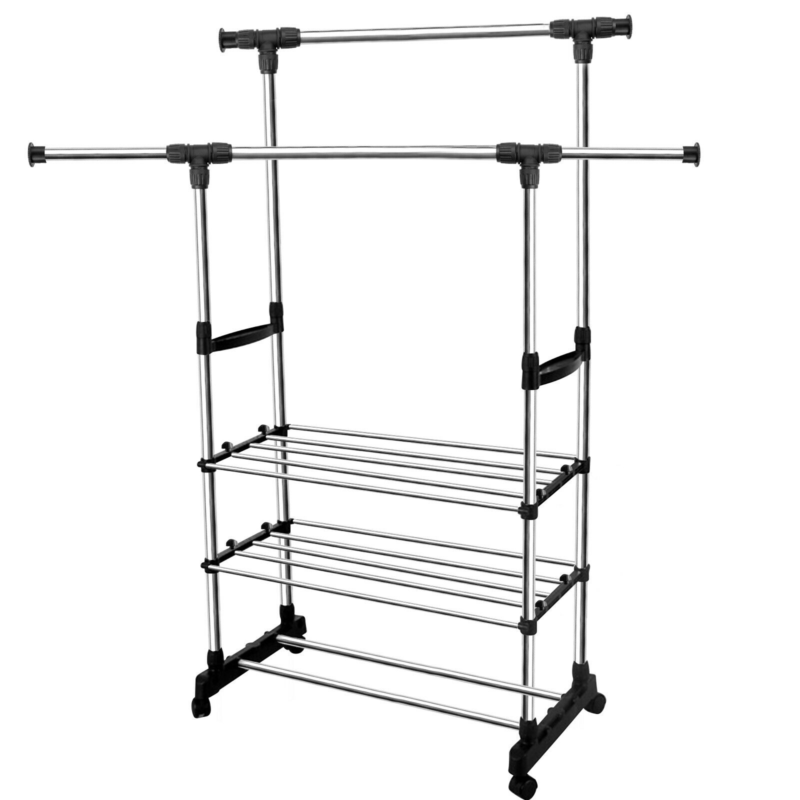Heavy Duty Clothes Rail Rack Garment Hanging Display Stand Shoes Storage Shelves