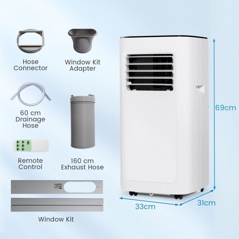 4 in 1 Portable Air Conditioner 8,000 BTU WiFi Enabled AC Unit Remote Control