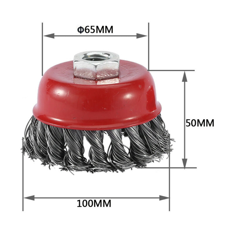 2PC 4PC Twist Knot Semi Wire Wheel Cup Brush Set For 115mm Angle Grinder