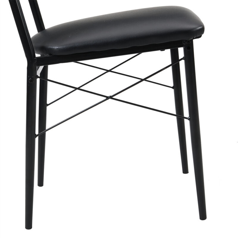 Dining Table and Chairs with PU Leather Set Kitchen Breakfast Bar Furniture MU