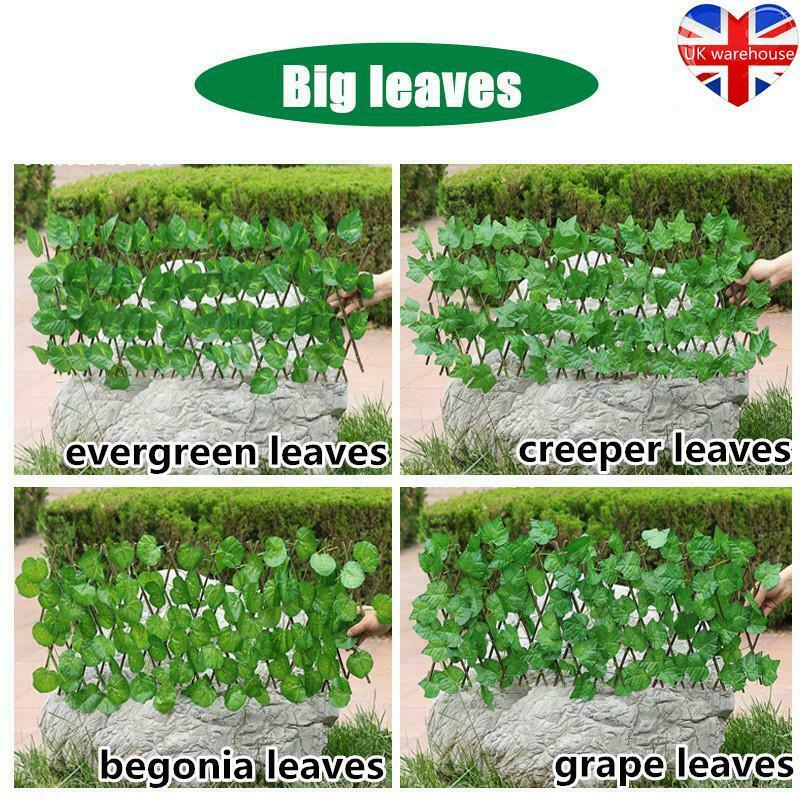 Garden Screening Expanding Trellis Fence Privacy Screen Artificial Ivy Leaves7